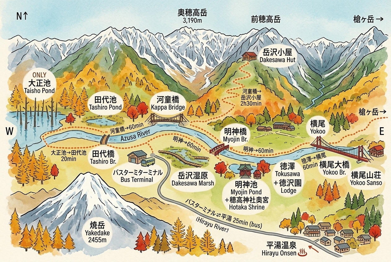 上高地全步道地图
